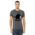 thumbnail image 2 of Black Cat Creepy Crazy Eyes Halloween Shirt Unisex Men's T-shirt, 2XL, Charcoal, 2 of 6