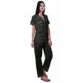 thumbnail image 3 of Moomaya Pyjama pour Femmes Ensemble de Pj Chemise de Pyjama en Coton Imprimé à Boutons Tenue de Nuit, 3 of 6