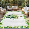 thumbnail image 2 of St. Patrick's Day Outdoor Rug for Patio/Deck/Porch, Non-Slip Large Area Rug 5 x 7 Ft, Green Lucky Shamrock Watering Can Wood Gray Indoor Outdoor Rugs Washable Area Rugs, Camping Rug Carpet Runner, 2 of 8