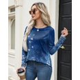 thumbnail image 3 of Weardear Women's Long Sleeve Crew Neck Tunic Tops Pleated Fall Blouse Casual Dressy Shirts S-XXL, 3 of 7