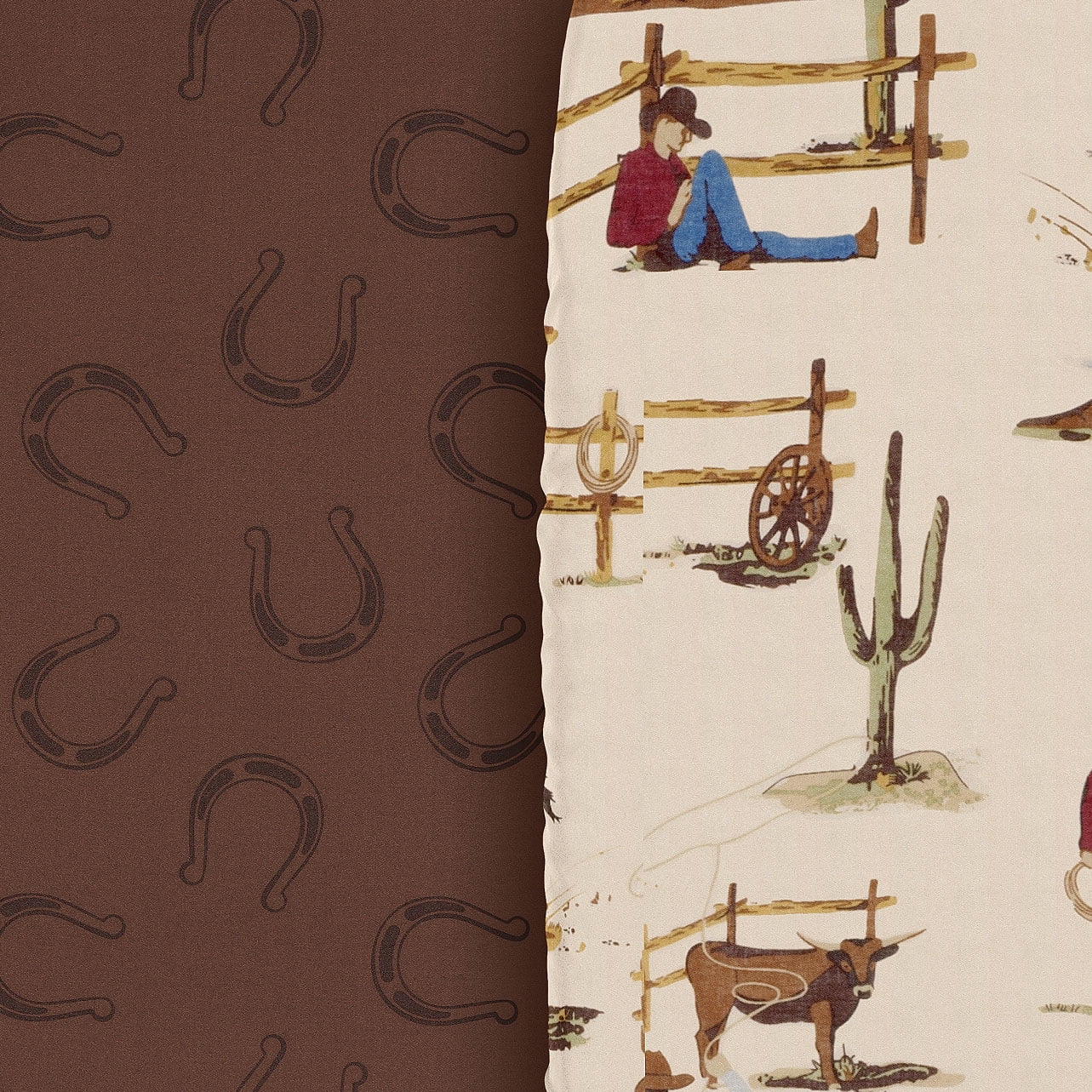 Sweet Jojo Designs Wild West Cowboy Horseshoe Print Boy Baby Bassinet Fitted Sheets Set 2 Piece