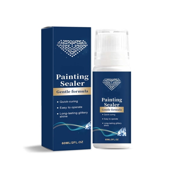 Diamond Painting Sealer 60ml Clear Gloss Sealant for Dustproof & Long-Lasting Shine, Fast-Drying, Fixes Diamonds & Enhances Artwork Durability