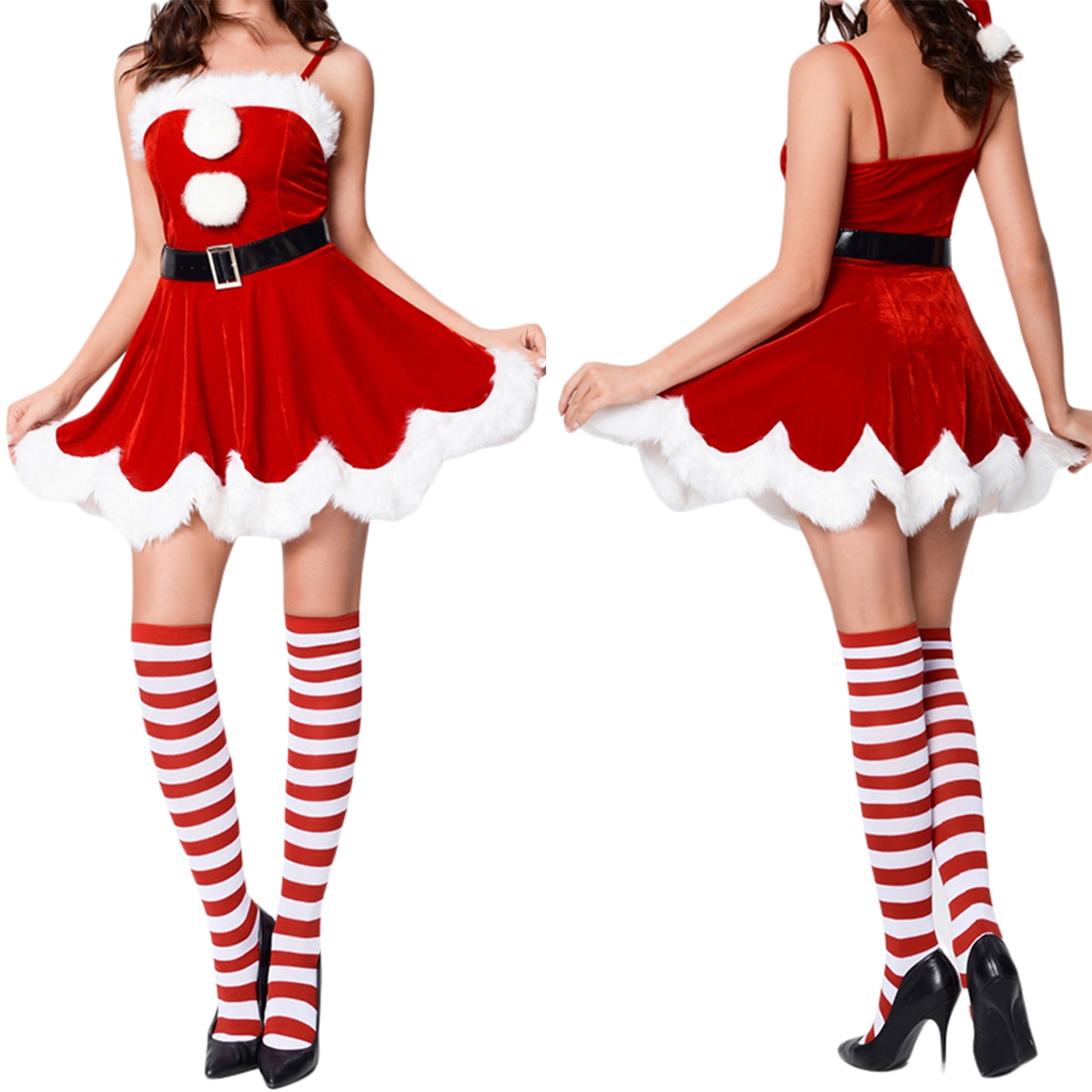 Wangscanis Santa Claus Costume Women's Santa Suit Christmas Fancy Dress