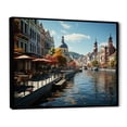 thumbnail image 2 of Designart "Germany Waterfront beauty City I" Cityscapes Floater Framed Wall Art Living Room, 2 of 7