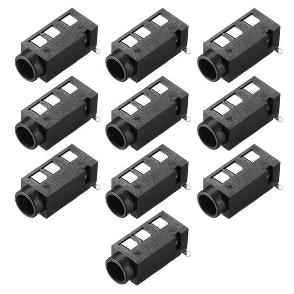 Unique Bargains 3.5 mm Audio Jack Connector PCB Mount Female Socket 4Pin PJ-320D 10pcs