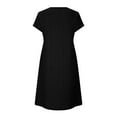 thumbnail image 4 of fheaev Plus Size Summer Dresses For Women 2024 Eyelet Embroidery V Neck Short Sleeve Midi Dress T-Shirt Dress, 4 of 6