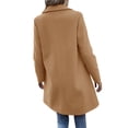 thumbnail image 4 of Autumn Winter Lapel Solid Color Long Sleeve Women Button Wool Jacket Coat, 4 of 5