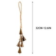 thumbnail image 3 of Virelaxpo Cone Shaped Christmas Bell Pendant, Vintage Metal Bells with Rope for Wall Hanging, Festive Holiday Decor, 3 of 5