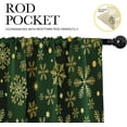 thumbnail image 5 of Christmas Valances Window Treatments, Golden Snowflakes on Green Background Blackout Drapes Adjustable Curtain Valances for Kitchen Over Sink,18x52 Inch Rod Pocket Valances, 5 of 6