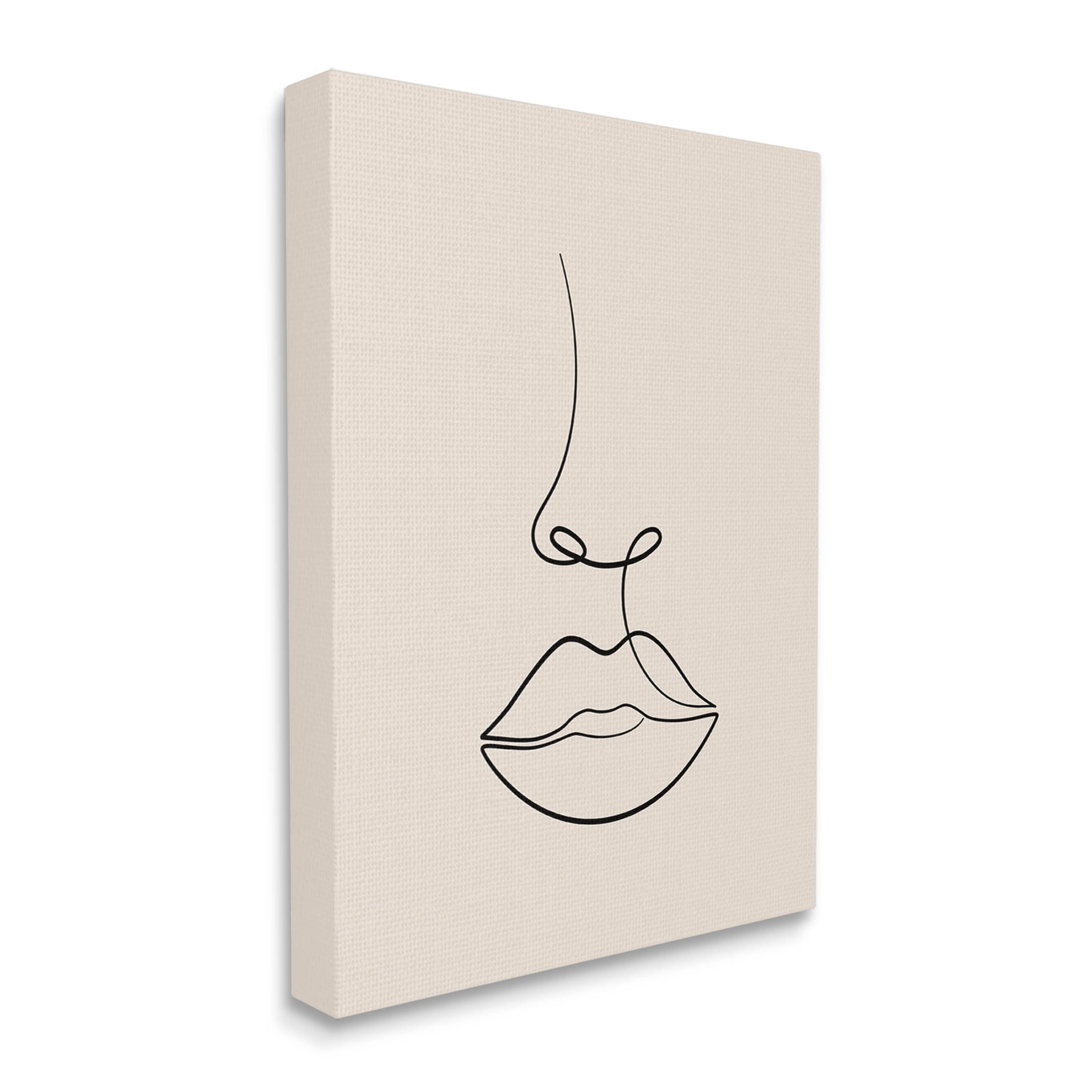 Stupell Industries Minimal Female Face Line Doodle Graphic Art Gallery Wrapped Canvas Print Wall Art, Design by JJ Design House LLC