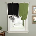 thumbnail image 2 of Sage Green Black Tie Up Curtains for Windows, Adjustable Balloon Window Shades, Farmhouse Striped Modern Abstract Art Kitchen Window Treatments Adjustable Roll Up Curtain for Basement/Nursery 52"x45", 2 of 8