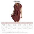 thumbnail image 4 of Vestido de manga corta, moda informal, lavable a máquina, agradable a la piel, transpirable, vestido de mujer para verano, rojo vino XXL, 4 of 4