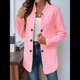 thumbnail image 4 of Blazer de Mujer con Cuello Alto, Informal, de Larga, Cruzado, Elegante, para Oficina y Negocios Rosa XL, 4 of 9