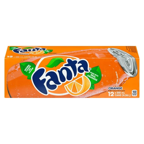 Fanta Orange canette de 355mL, emballage de 12