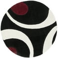 thumbnail image 2 of SAFAVIEH Florida Mirabelle Geometric Shag Area Rug, Black/Ivory, 4' x 4' Round, 2 of 7