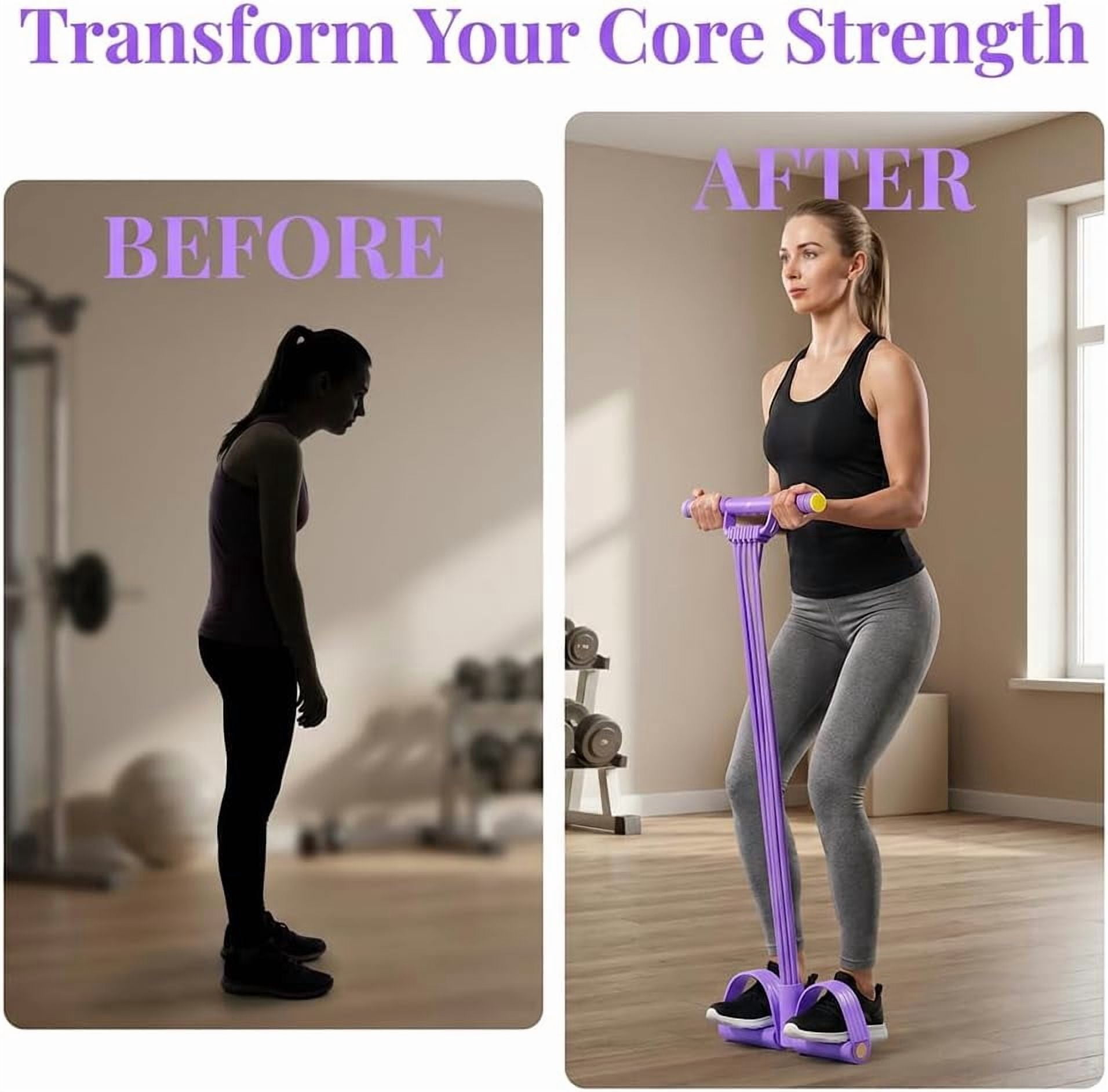 3 in 1 Multifunction Pedal Resistance Band,10-Tube Pedal Resistance Device,Adjustable Pedal Resistance Band with Handle,Natural Latex Sit-Up Trainer,Full-Body Shaping
