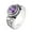 Silver Purple Stone, variant on Men's Stainless Steel Vintage Round Gemstone Siget Ring Classic Engraved Weave Twisted Titanium Finger Jewelry Silver Red Stone Size 9