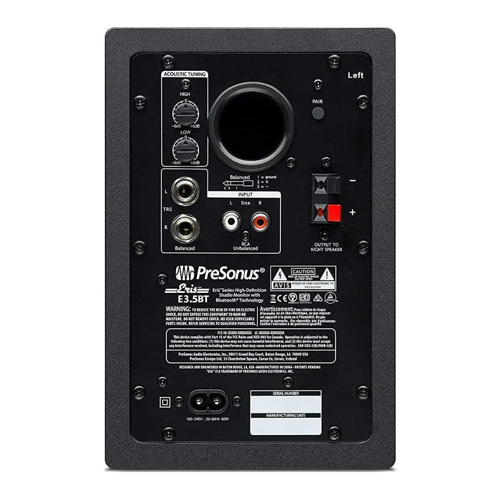 PreSonus Eris 3.5BT Powered Near Field Bluetooth Studio Monitors, Pair