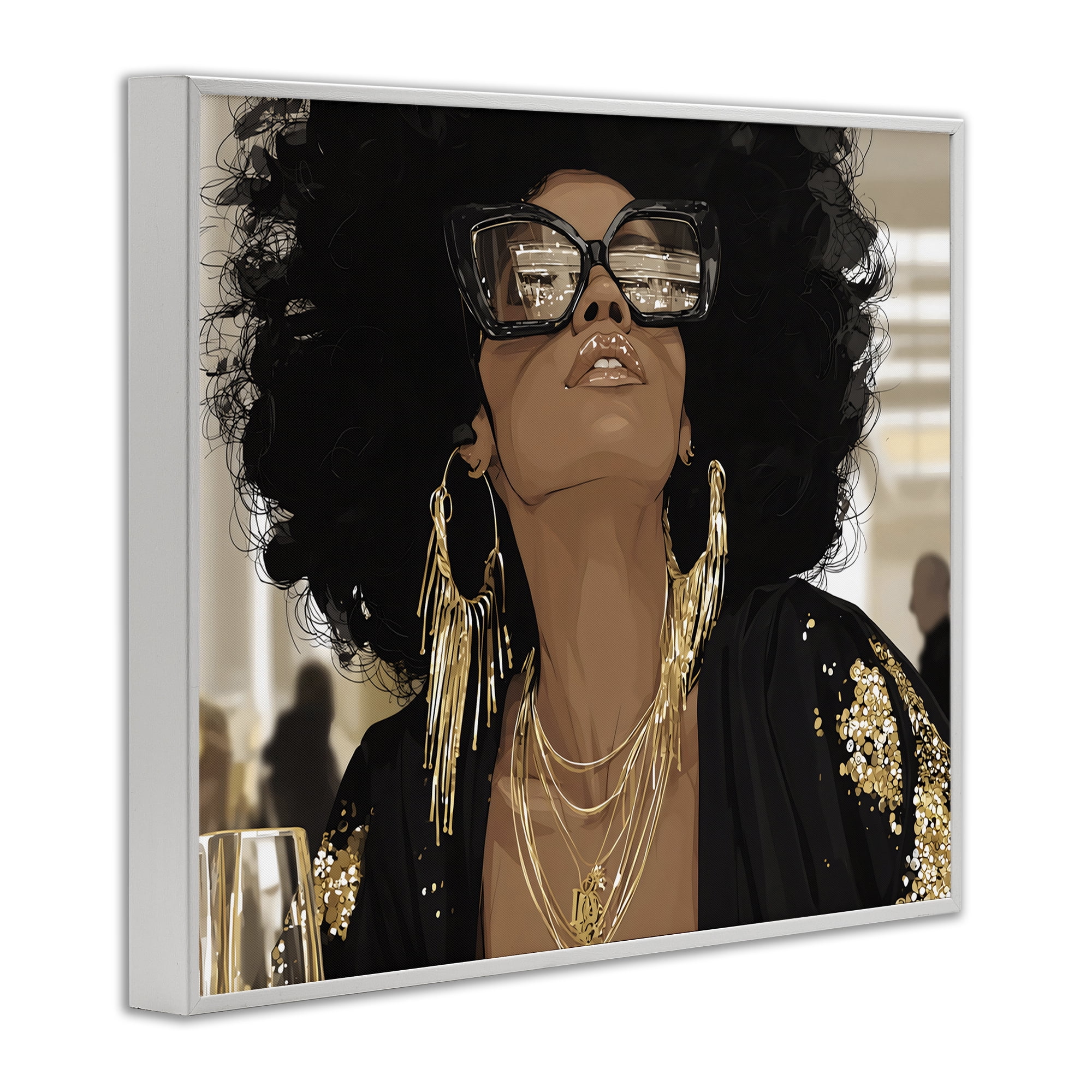 Stupell Industries Full Of Confidence Beautiful Woman White Framed Giclee Art, design by Franklyn Gregory