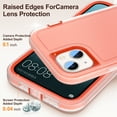 thumbnail image 4 of ELEHOLD for iPhone 15 Rugged Protective Case Multi Layer Shockproof Hidden Kickstand Hybrid Silicone Hard PC Cover for iPhone 15,Clear+Orange, 4 of 8