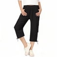 thumbnail image 4 of ZHOGXU Classic Summer Solid Color Straight Leg Kids Capri Cargo Pants For Girls With Pocket Comfortable Everyday Wear, 4 of 7