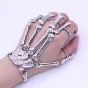 New Big Top Deals Halloween Skeleton Bone Hand Bracelet Rings Masquerade Carnival Gothic Punk Costume Women Girls