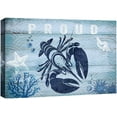 thumbnail image 3 of PixonSign Canvas Print Wall Art Proud Lobster Print with Starfish Amphibians Ocean Illustrations Modern Art Nautical Colorful Blue Ultra for Living Room, Bedroom, Office - 16"x24", 3 of 5