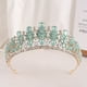 thumbnail image 1 of Nvzi Tiara de boda para novia, diadema de princesa, corona nupcial, joyería para el cabello con diamantes de imitación de cristal, decoración para cumpleaños, fiesta de disfraces (verde), 1 of 2