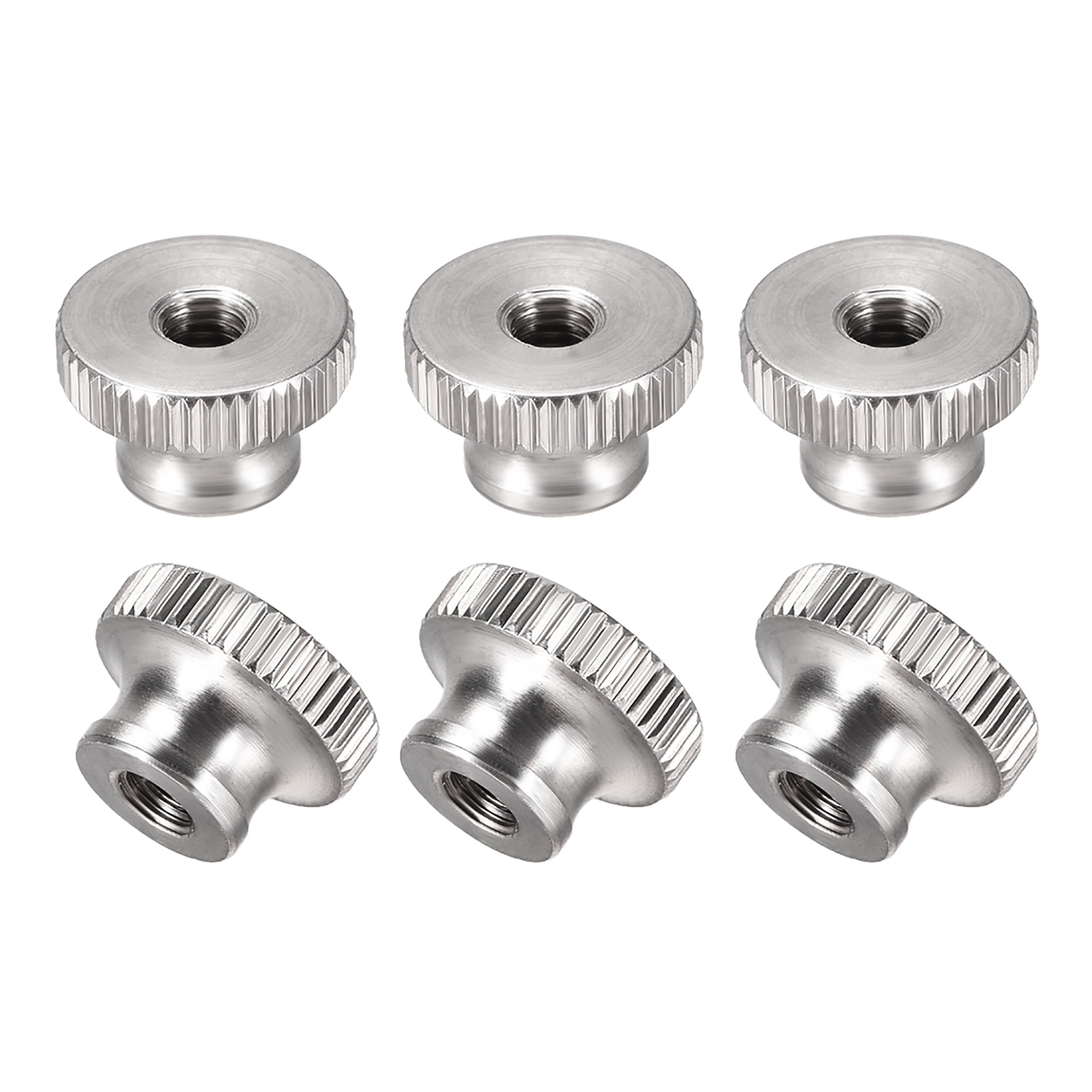 Knurled Thumb Nuts M5 Round Knobs with 304 Stainless Steel 6Pcs