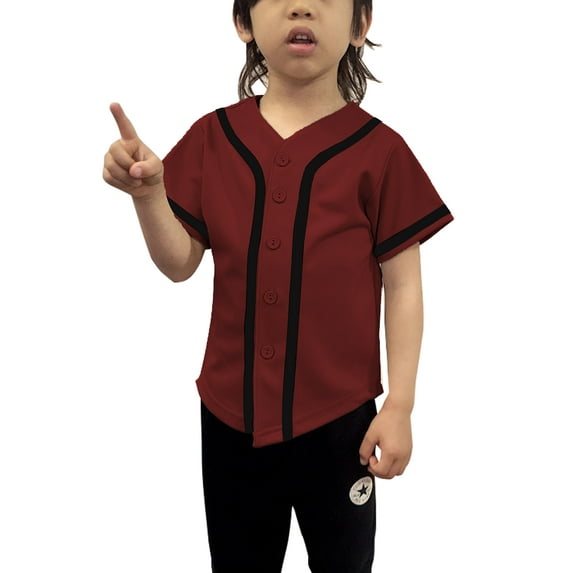 Lappel Kids Baseball & Softball Button Down Jersey for Children Sports & League Team Uniforms Hipster Shirts Made in USA