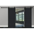 thumbnail image 3 of Sturdy Double Barn Door | Veregio 7411 Antracite | 13FT Rail Hangers Heavy Set | Solid Panel Interior Doors-48" x 96" (2* 24x96)-Black Rail, 3 of 6