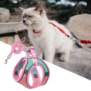 Cat Harness and Leash Cats Escape Soft Padded Easy Control Pet Harness with Metal Clip Cat Traction Rope for Kittens Walking Training L