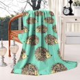 thumbnail image 2 of Cute Green Hedgehog Pattern Blanket,Comfortable Soft Flannel Throw Blanket,All Season,Warm Lightweight Blankets for Sofa Bed Couch Living Room Chair,50"x60", 2 of 4