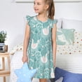 thumbnail image 4 of Fotbe Swan And Flowers4 Vestido de Dormir para Niñas de 3 a 10 Años, Mangas Cortas, Estilo Princesa, Pijama Camisón con Mangas Voladas-X-Large, 4 of 6