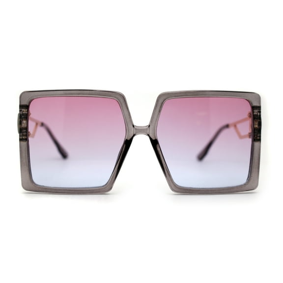 Womens Mod Luxe Square Plastic Butterfly Chic Sunglasses Slate Pink Blue