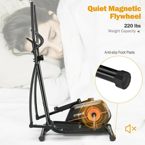 Gymax Elliptical Exercise Machine Magnetic Cross Trainer w LCD Monitor Black Walmart