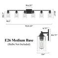 thumbnail image 2 of KAWOTI 6-Light Dimmable Vanity Light with Clear Glass Shade, Black Modern Bathroom Vanity Light Fixtures, 2 of 8