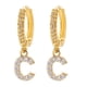 thumbnail image 1 of Xihbxyly Pendientes Delicados, Aros con Iniciales de Diamantes de Imitación Brillantes, Diseño de Letras Del Alfabeto Chapadas En Oro, Accesorio Elegante para Cualquier Atuendo, Ocasiones Especiales,, 1 of 2