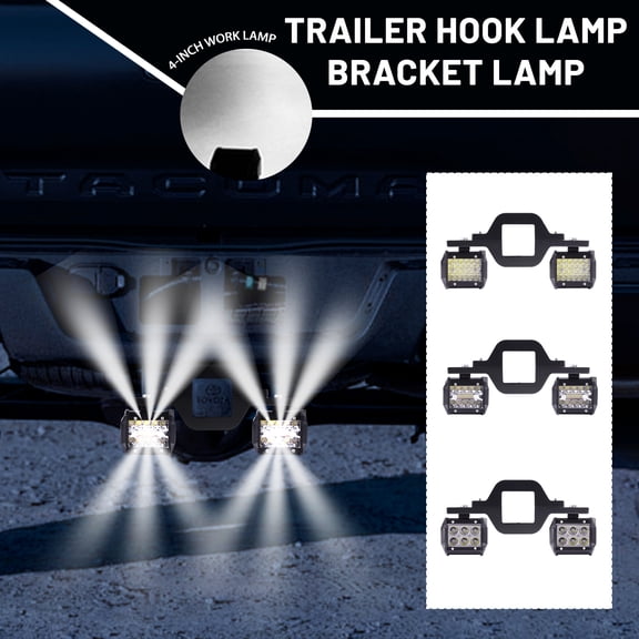 4 Inch Work Light Front & Rear Trailer Hitch Mounting Bracket - Heavy Duty, Rust-Resistant, Easy Installation - For Rvs, Pickup Trucks, Boat Trailers, Towing Vehicles, Campers