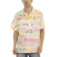 thumbnail image 2 of Camisas De Mezclilla Para Hombre Camisas estampadas para hombre, camisas de playa con botones de manga corta para hombre (Pink, L), 2 of 7