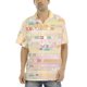 thumbnail image 2 of Camisas De Mezclilla Para Hombre Camisas estampadas para hombre, camisas de playa con botones de manga corta para hombre (Pink, S), 2 of 7