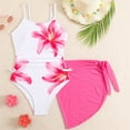 thumbnail image 4 of Kiijoy Girls Flower Print One Piece Swimsuit with Cover Up Skirt Bathing Suit, Sizes 12-16, 4 of 8