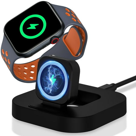 2 in 1 Watch Charger for Apple Watch Charger HopePow Magnetic Wireless Foldable Portable iWatch Charger Stand Charging Station Wireless Charger for Apple Watch Series AirPods Multple Devices Black