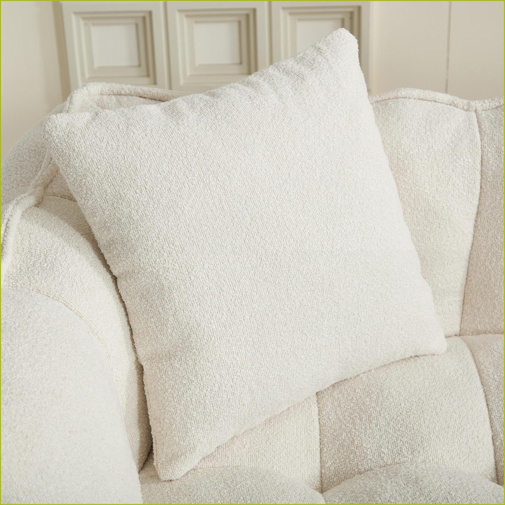 2-Person Soft Bean Bag Chair with High-Resilience Foam – Ideal for Family & Adults | Chenille | Square