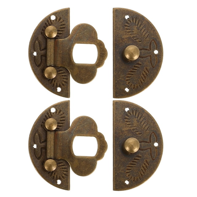 WORGEOUS 2 uds., 3cm, pestillo de caja pequeña de latón, herrajes redondos para joyero, pestillo de puerta de latón Vintage, pestillo de gabinete, herrajes para joyero, bisagras y pestillos