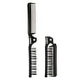 thumbnail image 3 of Conair Man 2-in-1 Foldable Detangling Brush and Fine Tooth Comb Compact Styler, Black, 3 of 9