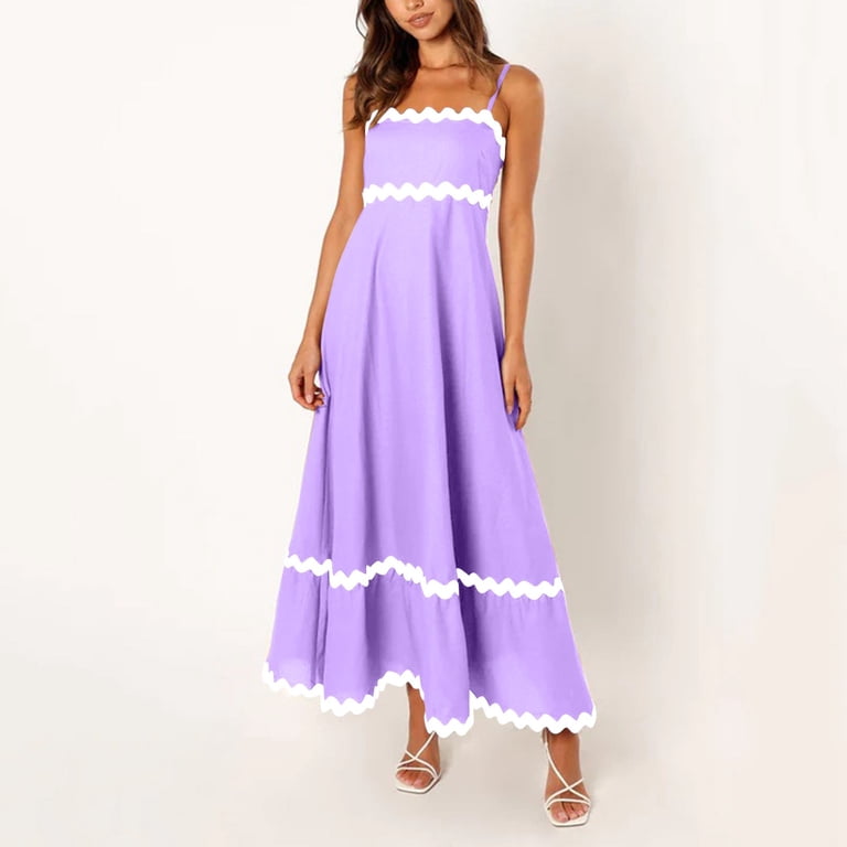 YAYUBA Vacation Dress Women Casual Fashion Sleeveless Dress Summer Loose A  Line Dress Beach Vacation Long Maxi Dresses Maxi Beach Dress Sundress -  Walmart.com