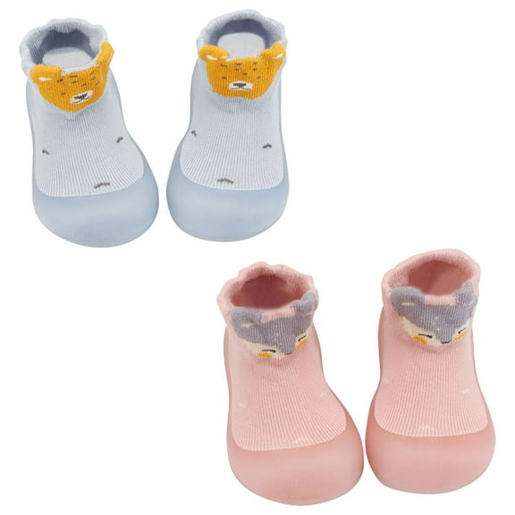 Otqutp Little Boys Fashion Sneakers Toddler Baby Girls Sock Shoe Elastic Indoor Slipper First Cartoon Cats Soft Sole Rubber Shoes(Blue,2-2.5 Years)