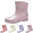 thumbnail image 2 of XIMIN Women Short Rain Boots Lightweight Waterproof Garden Boots Outdoor Anti-Slip Chelsea Rain Boots Stylish Mid Heel Rubber Ankle Booties with Comfy Insoles, 2 of 7