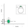 thumbnail image 4 of ANGARA Natural Classic Oval 1.1 ct Emerald Halo Ring with Diamond Accents in 14K White Gold for Women (Size-8x6mm) | May Birthstone, Anniversary, Jewelry Gift for Women | Natural Emerald Ring, 4 of 9